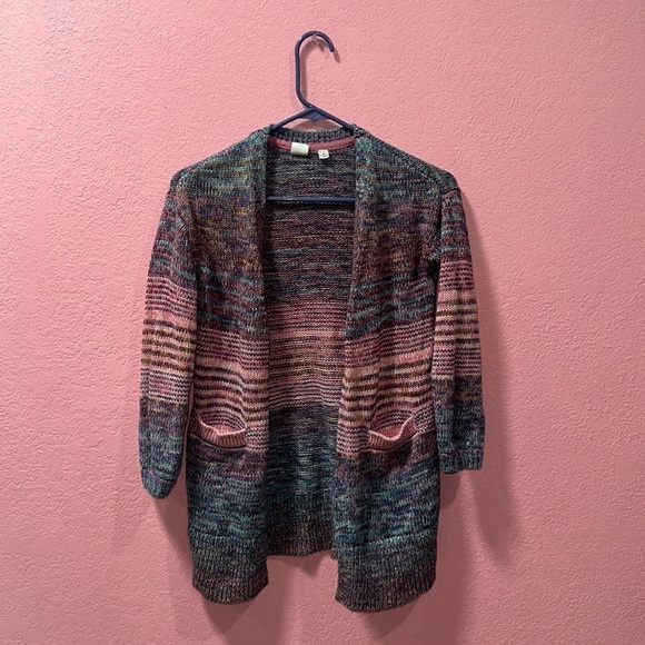 GAP (KIDS) Multicolored 3/4 Sleeve Cardigan Size M (8) - Picture 1 of 6